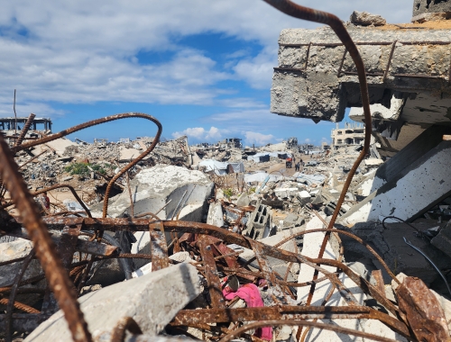 rubble in Gaza