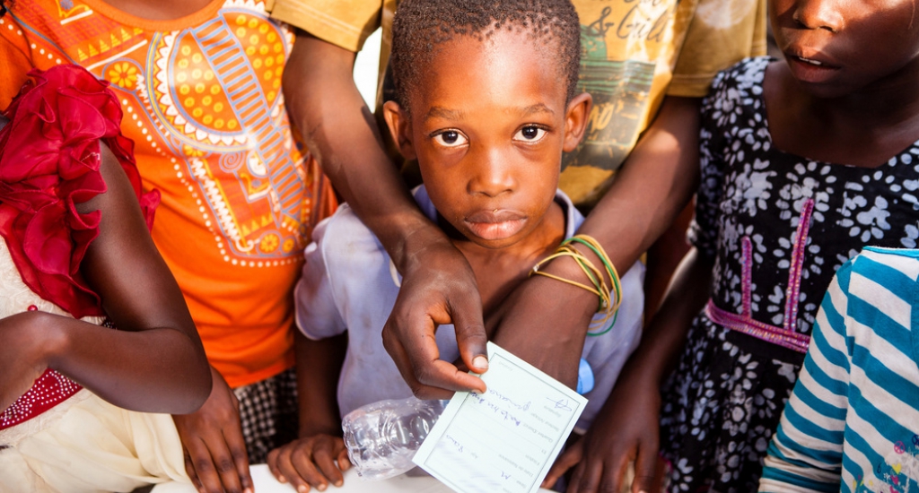 Artsen Zonder Grenzen vaccineert tegen mazelen in Conakry, Guinée.